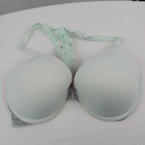Victorias Secret Pink Front Closure Wear Everywhere Push-Up Bra 34DD Mint Green
